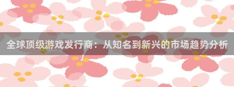 杏耀子小说：全球顶级游戏发行商：从知名到新兴的市场趋势分析